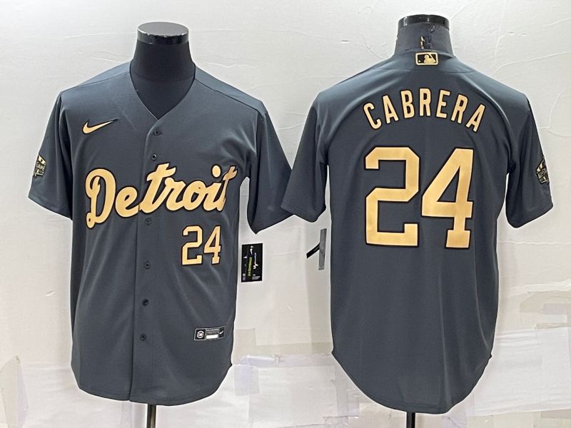 Men Detroit Tigers 24 Cabrera Grey 2022 All Star Nike MLB Jerseys